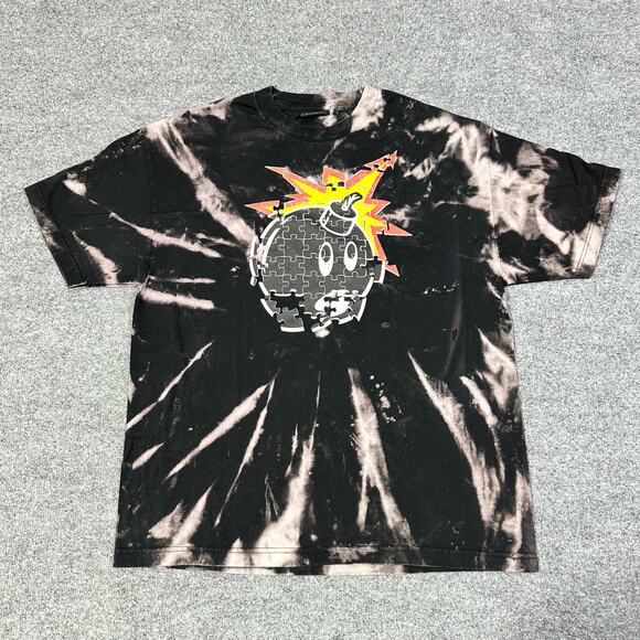 Vintage The Hundreds Mens XL Shirt Rare Adam Bomb Y2K Black Bleached - Picture 1 of 9